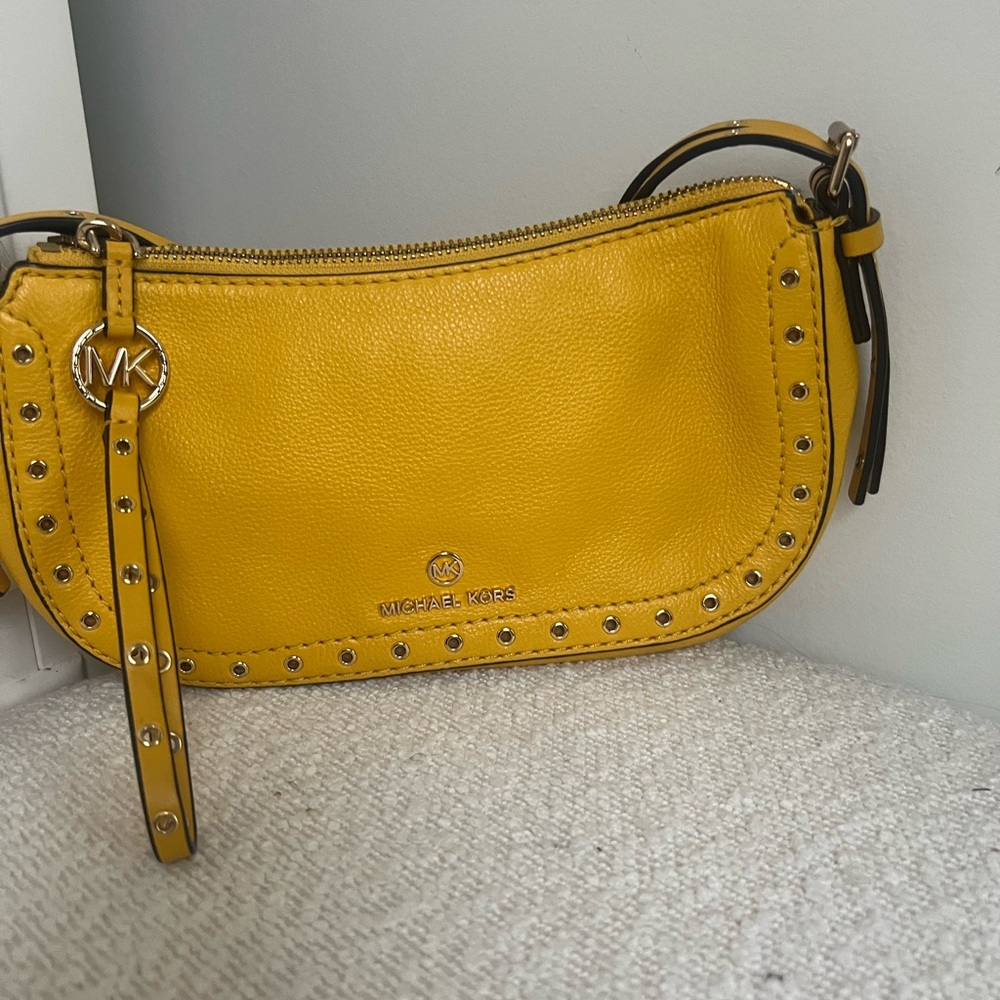 Michael Kors Yellow Studded Clutch